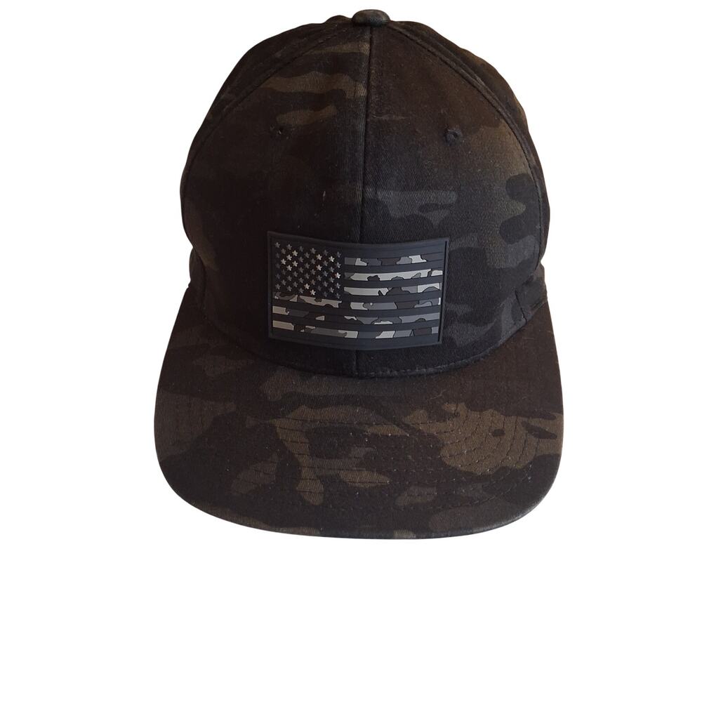 Branded Bill Style 100 Men's Camouflage Baseball Cap American Flag Patch-OZ